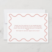 ピンクの波状縁どサンキューカード サンキューカード (裏面)