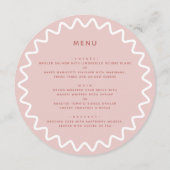 ピンクの波状縁どメニュー・カード（名前） メニュー (裏面)