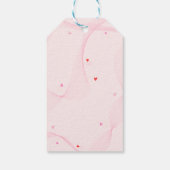 ピンクの波線と赤いハートのギフトタグ ギフトタグ (裏面)