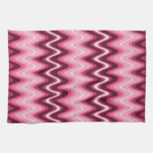 ピンクの波 キッチンタオル (横)
