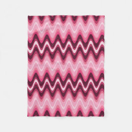 ピンクの波 フリースブランケット