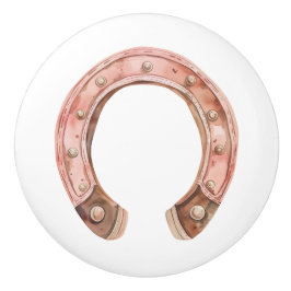 ピンクの洋馬靴 セラミックノブ