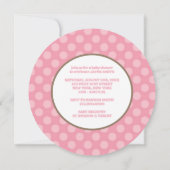 ピンクの洗濯物干しラインのベビーシャワー招待状 招待状 (裏面)