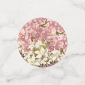 ピンクの洗礼の少女の写真 花幾何学的なラン コンフェッティ (スモール正面)