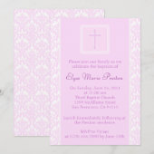 ピンクの洗礼/クリスマス 誕生の招待状 招待状 (正面/裏面)