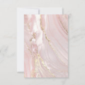 ピンクの流体の大理石の最初のコミュニョ感謝していン 招待状 (裏面)