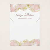 ピンクの流体大理石のネックレス表示カード (正面)