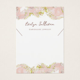 ピンクの流体大理石のネックレス表示カード