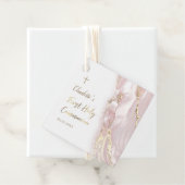 ピンクの流体大理石ファースト・コミュニオン フェイバータグ (インサイチュ)