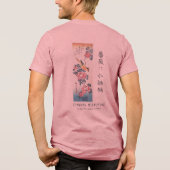 ピンクの浮世絵 ローズ・セキレイ 和風アートTシャツ トライブレンドＴシャツ (裏面)