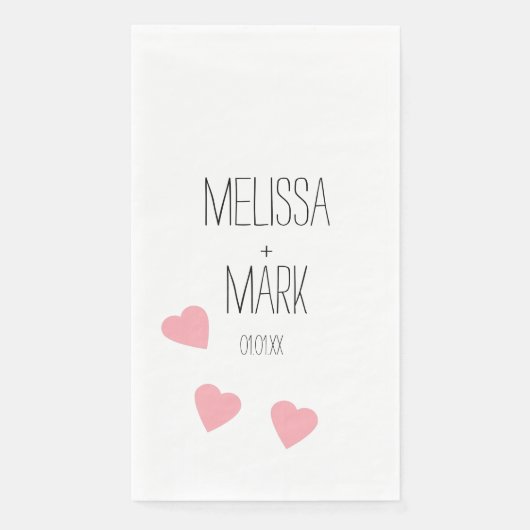 ピンクの浮遊ハートのモノグラム (正面)