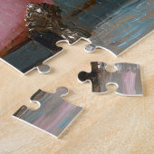 ピンクの浴槽に入ったヤギ ジグソーパズル (側面)