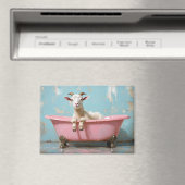 ピンクの浴槽に入ったヤギ マグネット (インサイチュ (食洗機))