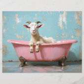 ピンクの浴槽のスクラップブック紙 (正面)