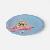 ピンクの浴衣の紙のパーティーのプレートのチワワ ペーパープレート (アングル)