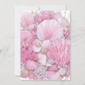 ピンクの海のシェル楽しい牧草地の赤ちゃんシャワー 招待状 (裏面)