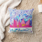 ピンクの海の枕によって16x16は投球の航海のな装飾が家へ帰ります クッション (ブランケット)