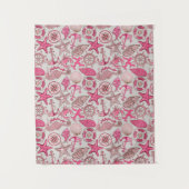 ピンクの海パターン タペストリー (正面)