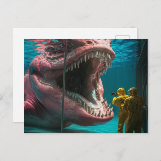 ピンクの海中怪物 ポストカード (正面/裏面)