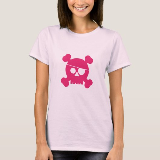 ピンクの海賊スカル Tシャツ (正面)