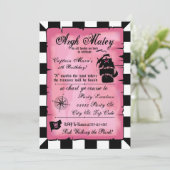 ピンクの海賊プリンセス誕生日, 5x7 招待状 (スタンド正面)