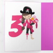 ピンクの海賊少女 三つ折りカード (内部最初)