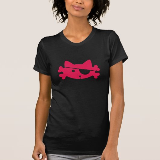 ピンクの海賊猫 - Tシャツ (正面)