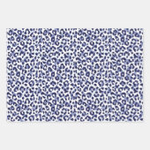 ピンクの海軍の動物ヒョウのプリントギフトラッピング紙 ラッピングペーパーシート (正面)