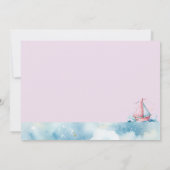 ピンクの海軍航海ベビーガールシャワー招待状 招待状 (裏面)