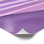 ピンクの海 | 水彩サンセット海波 ポスター (コーナー)