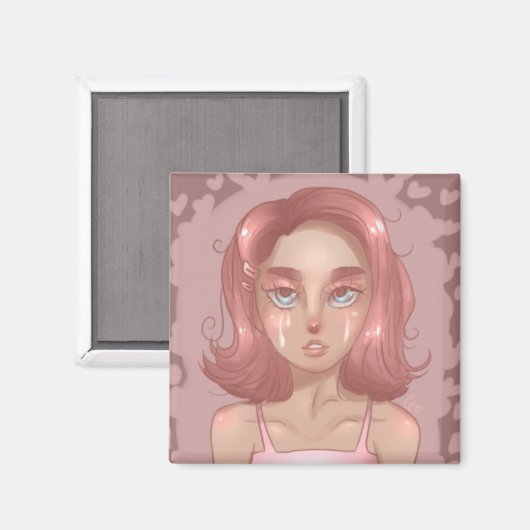 ピンクの涙 マグネット (正面/裏面)