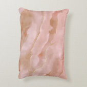 ピンクの液体大理石の金ゴールドテクスチャ アクセントクッション (裏面(縦))