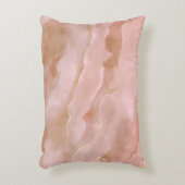 ピンクの液体大理石の金ゴールドテクスチャ アクセントクッション (正面(垂直))
