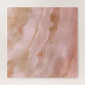 ピンクの液体大理石の金ゴールドテクスチャ ジグソーパズル (横)
