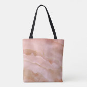 ピンクの液体大理石の金ゴールドテクスチャ トートバッグ (裏面)