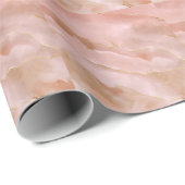 ピンクの液体大理石の金ゴールドテクスチャ ラッピングペーパー (ロールコーナー)