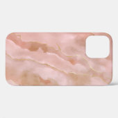 ピンクの液体大理石の金ゴールドテクスチャ Case-Mate iPhoneケース (裏面 (横))