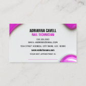 ピンクの液体爪、 ネイルポーランド 予約カード (裏面)