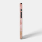 ピンクの液状大理石テクスチャ iPhoneケース (左側面)