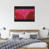 ピンクの淑女と彼女の切妻のハート キャンバスプリント (インサイチュ (寝室))