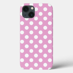 ピンクの淡い色のCase-Mate iPhone casの白い水玉模様 13ケース