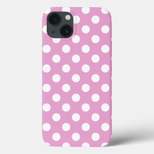 ピンクの淡い色のCase-Mate iPhone casの白い水玉模様 Case-Mate iPhoneケース (裏面)