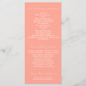 ピンクの淡水色のスワップ結婚式 プログラム (裏面)