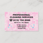 ピンクの清掃ハウス清掃サービス 名刺 (裏面)