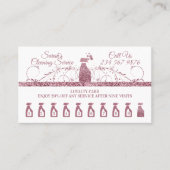 ピンクの清掃メイド清掃員の輝く家事 ロイヤリティカード (正面)