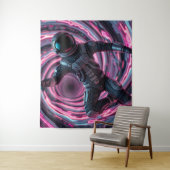 ピンクの渦の前の宇宙飛行士 タペストリー (インサイチュ)