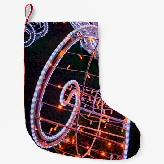 ピンクの渦巻きを作成 スモールクリスマスストッキング (正面)