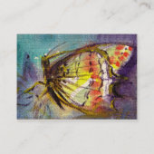 ピンクの渦巻きを有するきらめく蝶 名刺 (裏面)