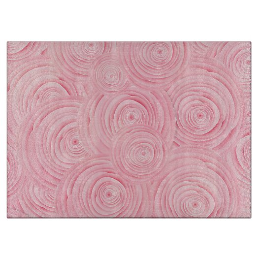 ピンクの渦巻きガラス切断板 カッティングボード (正面)