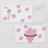 ピンクの渦巻きケーキ 名刺 (正面/裏面)